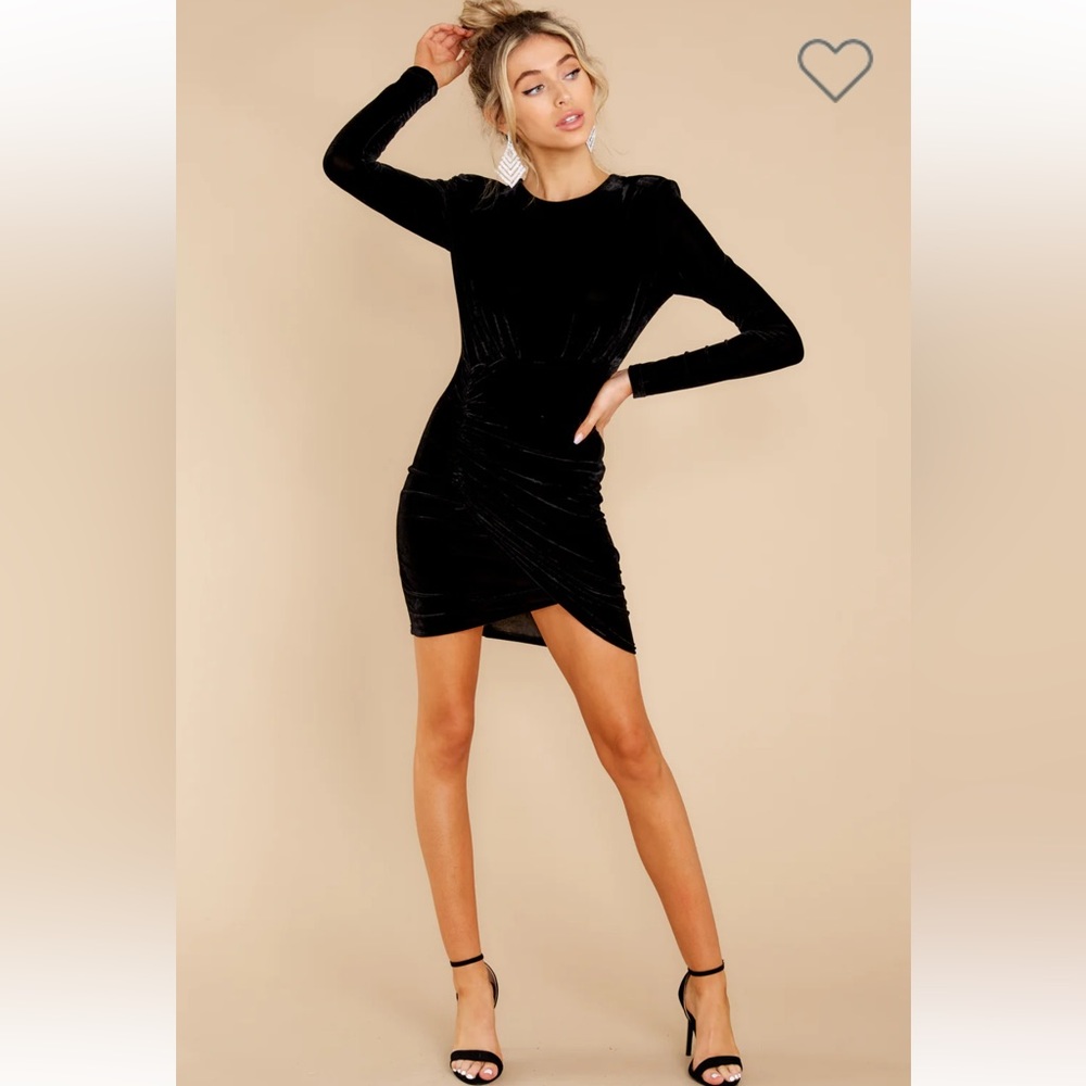 Last to Leave Black Velvet Dress